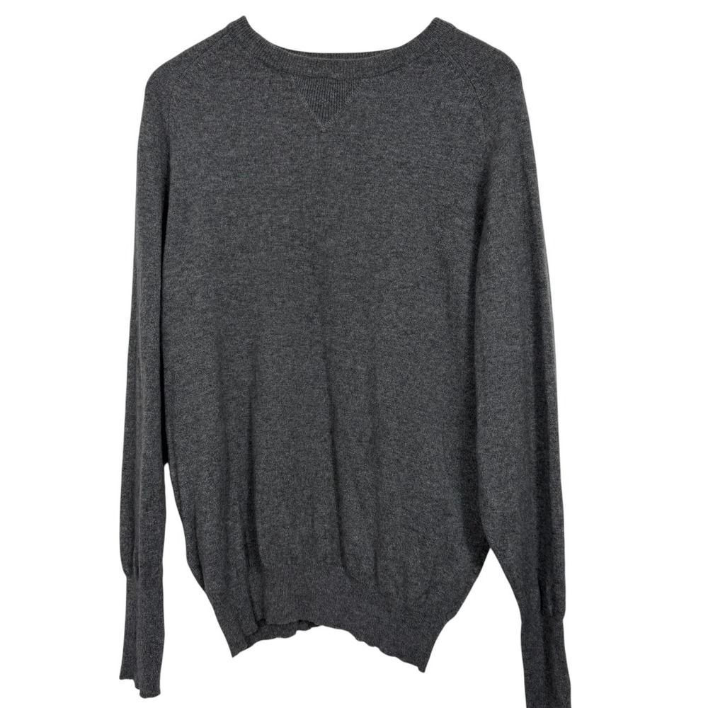 Paul Stuart Mens M 100% Cashmere Sweater Charcoal Gray Crewneck Luxury